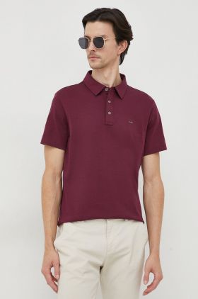 Michael Kors polo de bumbac culoarea bordo, melanj