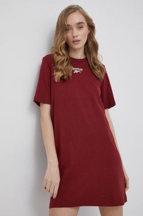 Reebok rochie HI3842 culoarea bordo, mini, drept