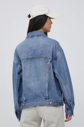 Levi's geacă din denim femei, de tranziție, oversize A1743.0004-MedIndigoW