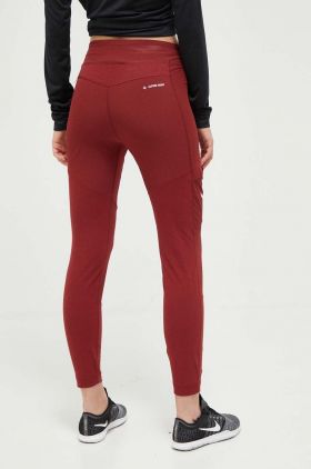 Salewa leggins sport Lavaredo femei, culoarea bordo, neted