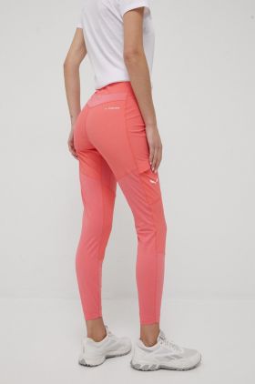 Salewa leggins sport Lavaredo femei, culoarea bordo, neted