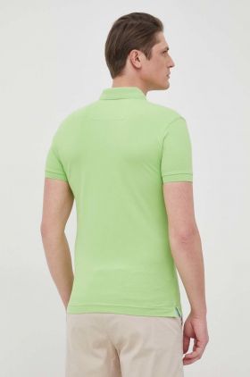 La Martina tricou polo barbati, culoarea verde, neted