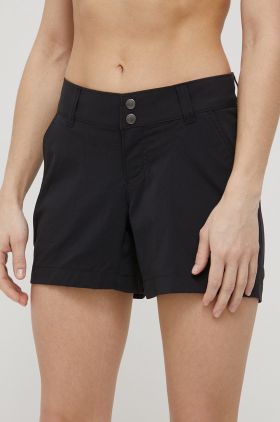 Columbia pantaloni scurți Saturday Trail femei, culoarea bleumarin, uni, medium waist 1533781