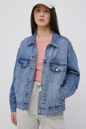 Levi's geacă din denim femei, de tranziție, oversize A1743.0004-MedIndigoW