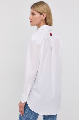 HUGO cămașă femei, culoarea alb, cu guler clasic, regular 50470586
