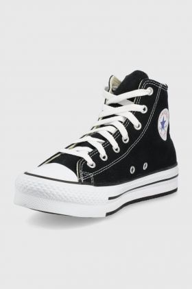 Converse tenisi Chuck Taylor All Star Eva Lift femei, culoarea negru