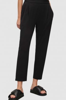 AllSaints pantaloni femei, culoarea negru, mulata, high waist