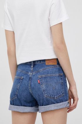 Levi's pantaloni scurti din bumbac femei, neted, high waist