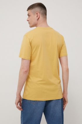 Quiksilver tricou din bumbac culoarea galben, cu imprimeu