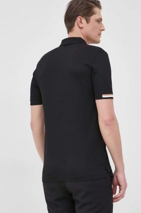 BOSS polo de bumbac culoarea negru, uni 50467113