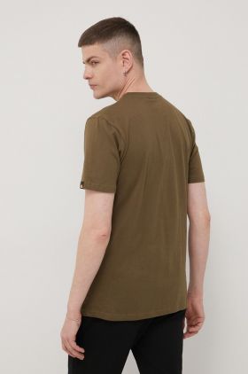 Ellesse tricou din bumbac culoarea verde, cu imprimeu SHM13827-KHAKI