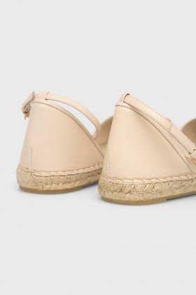 Tory Burch espadrile de piele Eleanor Dorsay culoarea bej