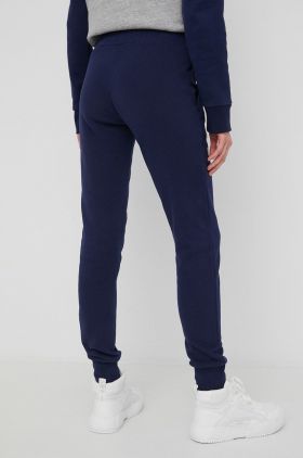 Superdry pantaloni de trening femei, culoarea albastru marin, cu imprimeu