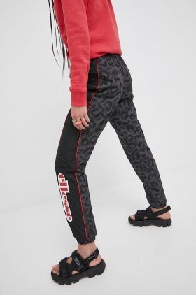 Ellesse pantaloni de trening femei, culoarea negru, jogger, high waist