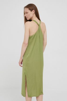 Pepe Jeans rochie Peyton culoarea verde, midi, drept