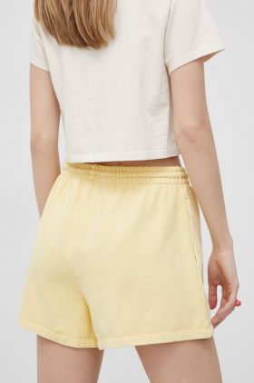 Levi's pantaloni scurți din bumbac femei, culoarea galben, uni, high waist A1907.0001-YellowsOra