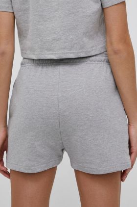 Ellesse pantaloni scurți femei, culoarea gri, cu imprimeu, high waist SGM14190-GREYMA