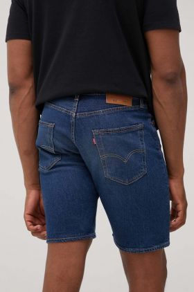 Levi's pantaloni scurți din denim bărbați, culoarea bleumarin 36512.0152-DarkIndigo