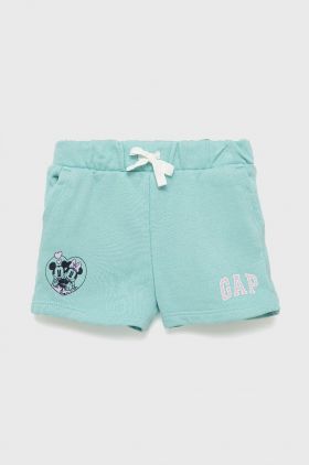 GAP pantaloni scurti copii culoarea turcoaz, cu imprimeu