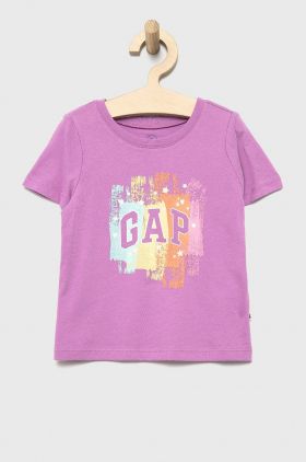 GAP tricou de bumbac pentru copii culoarea violet