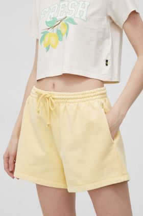 Levi's pantaloni scurți din bumbac femei, culoarea galben, uni, high waist A1907.0001-YellowsOra