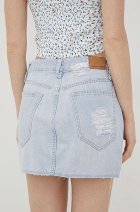 Superdry fusta jeans mini, drept