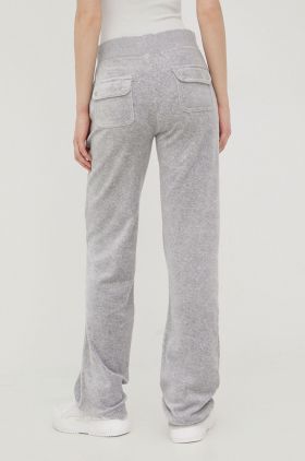 Juicy Couture pantaloni de trening femei, culoarea gri, melanj