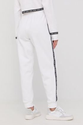 MICHAEL Michael Kors pantaloni de trening femei, culoarea alb, cu imprimeu