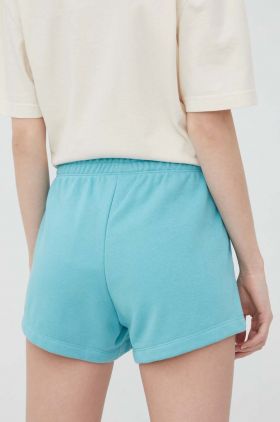 Champion pantaloni scurți 114926 femei, culoarea violet, neted, high waist 114926-BS148