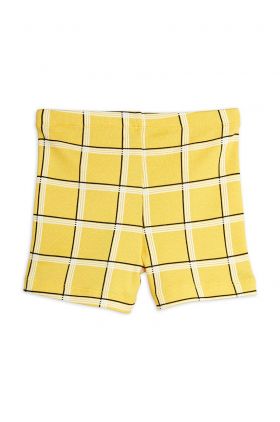 Mini Rodini pantaloni scurți din bumbac pentru copii culoarea galben, cu imprimeu