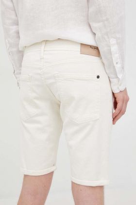 Pepe Jeans pantaloni scurti jeans Stanley Short barbati, culoarea bej