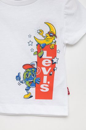 Levi's tricou copii culoarea alb, cu imprimeu