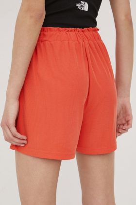 Rip Curl pantaloni scurti femei, culoarea rosu, neted, high waist