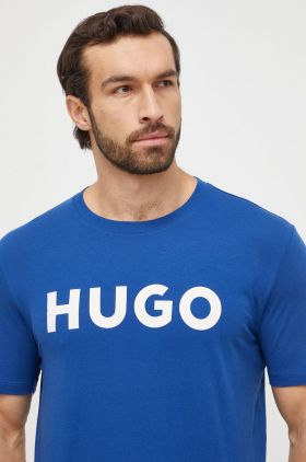 HUGO tricou din bumbac bărbați, culoarea verde, cu imprimeu 50467556