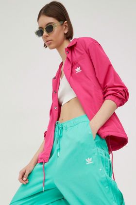 adidas Originals geaca Always Original HG1237 femei, culoarea roz, de tranzitie, oversize