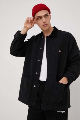 Dickies geaca jeans barbati, culoarea negru, de tranzitie