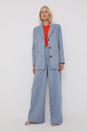 Gestuz blazer din amestec de in oversize, neted