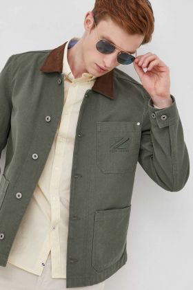 Pepe Jeans geaca Linus barbati, culoarea verde, de tranzitie