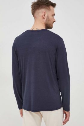 Resteröds longsleeve barbati, culoarea albastru marin, neted