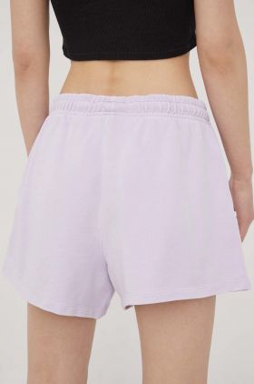 Levi's pantaloni scurti din bumbac femei, culoarea violet, neted, high waist