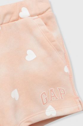 GAP pantaloni scurti copii culoarea roz, cu imprimeu, talie reglabila