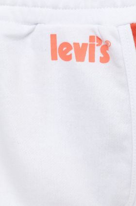 Levi's pantaloni scurti copii culoarea alb, cu imprimeu