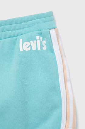 Levi's pantaloni scurti copii culoarea turcoaz, neted