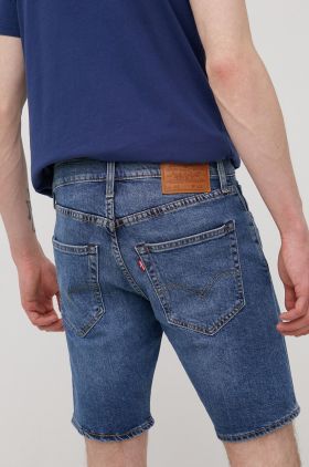 Levi's pantaloni scurti jeans barbati, culoarea albastru marin