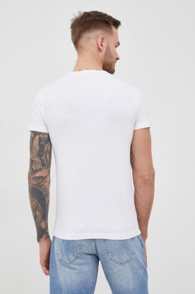 Versace tricou bărbați, culoarea alb, cu imprimeu