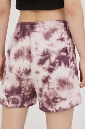 Volcom pantaloni scurti femei, culoarea violet, modelator, high waist