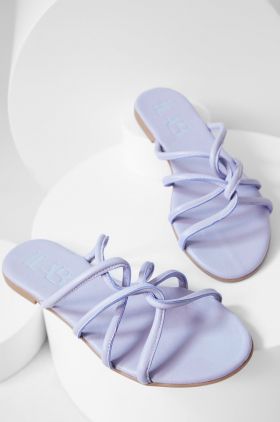 Answear Lab slapi de piele femei, culoarea violet