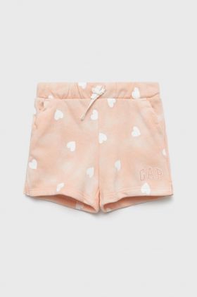 GAP pantaloni scurti copii culoarea roz, cu imprimeu, talie reglabila