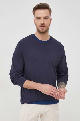 Resteröds longsleeve barbati, culoarea albastru marin, neted