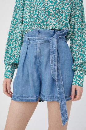 Superdry pantaloni scurti femei, neted, high waist